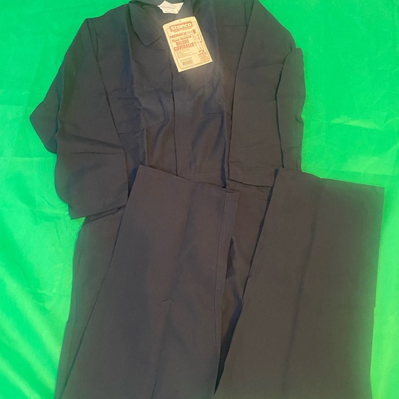 Men's Navy Blue Coverall- Stanco Nomex 111A Flame Resistant Deluxe Coveralls - Picture 1 of 8